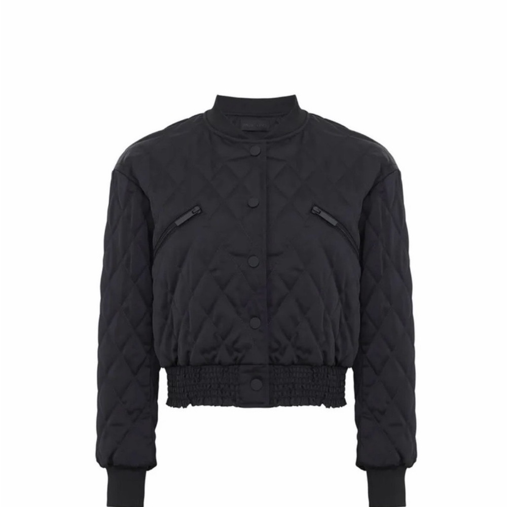 Kendall & Kylie Black Quilted Bomber Jacket
